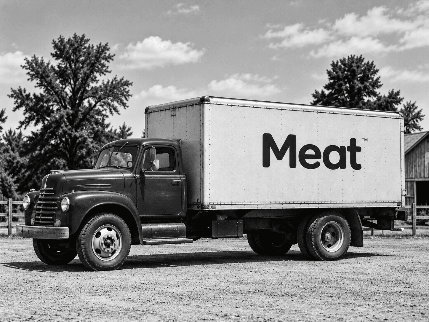 Vintage Meat delivery truck