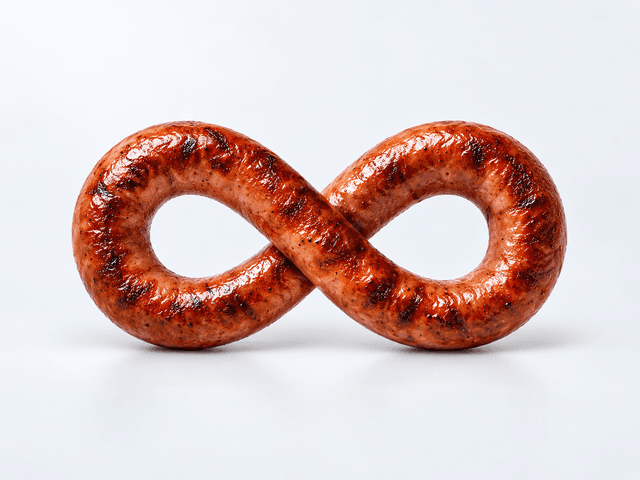 Infinity symbol made of sausage